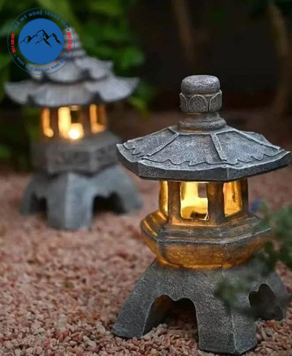 Mẫu đèn đá độc đáo kết hợp hiện đại truyền thống