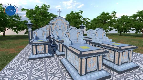 Mẫu khu lăng mộ đá Công giáo hiện đại
