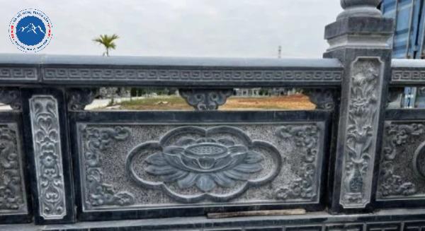 Mẫu lan can đá hoa sen tay vịn bo tròn mềm mại