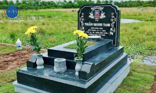 Mẫu lăng mộ đá granite đen sang trọng đẳng cấp