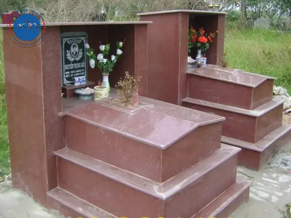 Mẫu lăng mộ đá granite đỏ bền đẹp