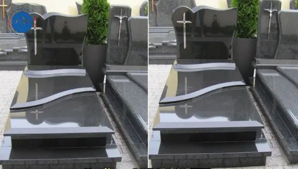 Mẫu lăng mộ đá granite xám hiện đại kiểu châu Âu