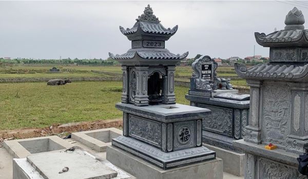 Mẫu lăng mộ đá hai mái kiểu dáng vòm sang trọng
