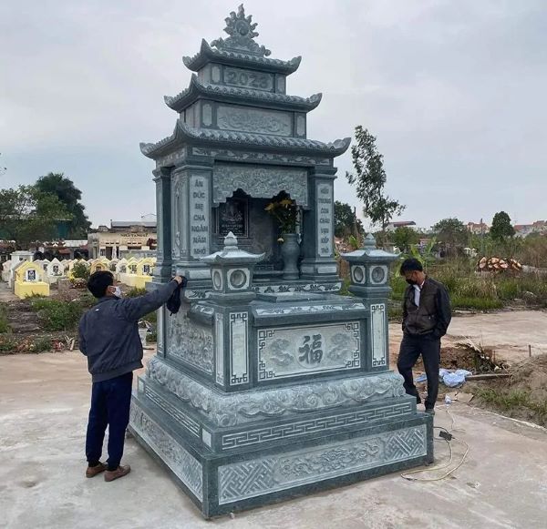 Mẫu lăng mộ đá xanh hiện đại