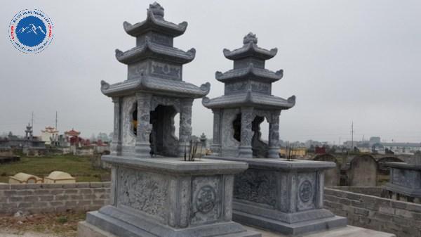 Mẫu lăng thờ đá ba mái đao cong thi công Tiên Sơn