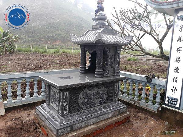 Mẫu mộ đá đơn thiết kế chuẩn kích thước phong thủy