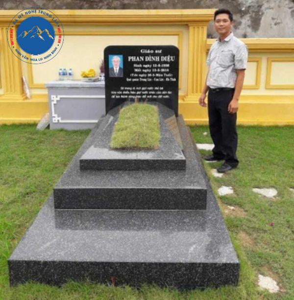 Mẫu mộ đôi đá granite Hưng Yên sang trọng chuẩn phong thủy