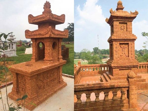 Mẫu mộ đá ong màu nâu trầm ấm áp