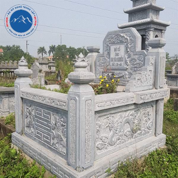 Mẫu mộ đá tam sơn nhỏ gọn dành cho phần mộ cải táng