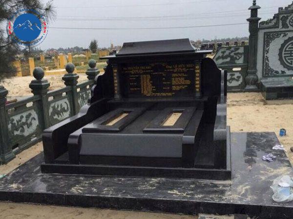 Mẫu mộ đôi ốp đá granite cao cấp