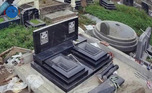 Mẫu mộ đôi ốp đá granite thanh khiết