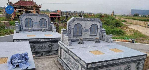 Mẫu mộ tam sơn đôi thiết kế sang trọng chuẩn phong thủy