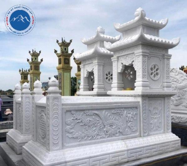 Mẫu nhà mồ đá đẹp chạm khắc tinh xảo 