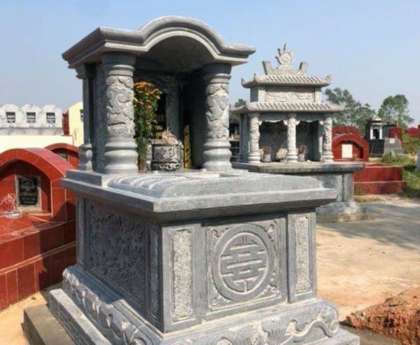 Mộ đá 1 mái họa tiết đặc sắc