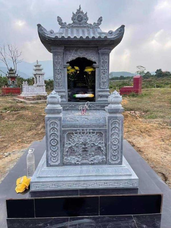 Mộ đá 1 mái kết hợp màu sắc hài hòa tinh tế