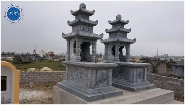 Mộ đá đôi chữ Thọ thiết kế chuẩn phong thủy tâm linh