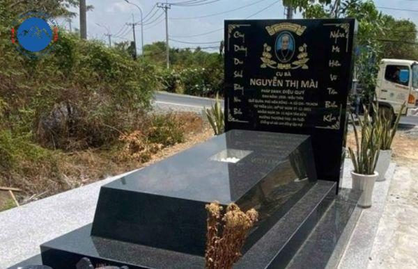Mộ đá không mái granite hiện đại sang trọng