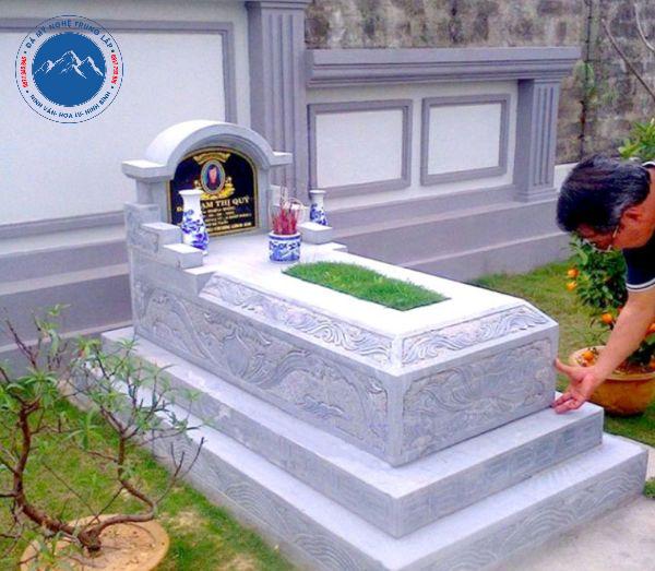 Mộ đá không mái trắng đơn giản thanh lịch