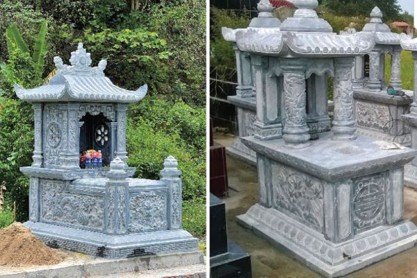 Mộ đá mái che theo kiểu kiến trúc hiện đại