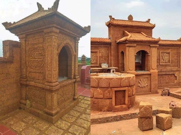 Mộ đá ong kết hợp giữa truyền thống và hiện đại