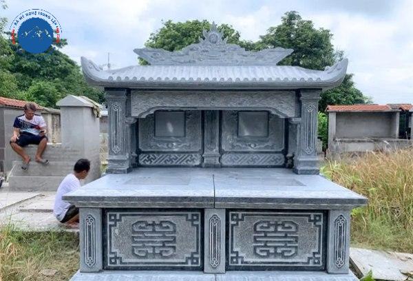 Thi công mộ đá đôi bền chắc với thiết kế sang trọng
