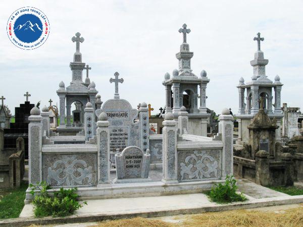 Thi công mộ đá đôi cho ông bà tại Nam Định