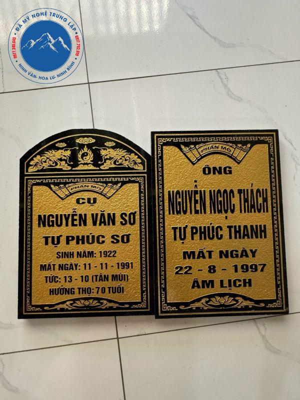Thiết kế bia mộ đôi đá kim sa cho ông bà
