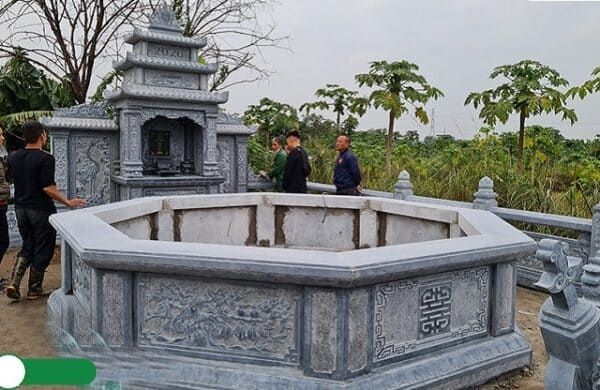 Thiết kế mộ bát giác kết hợp đá sang trọng