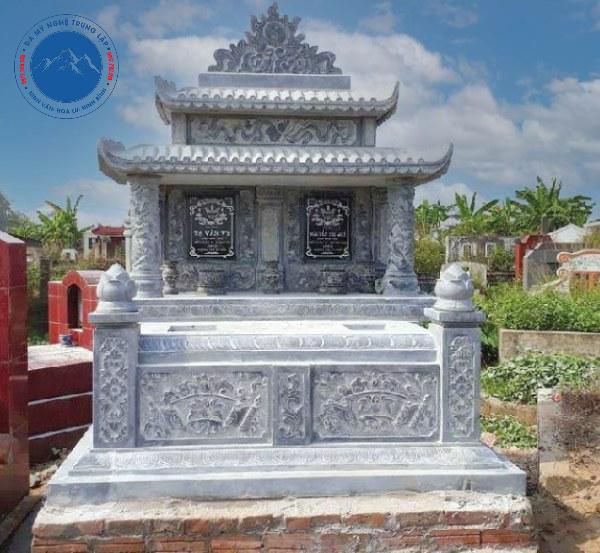 Thiết kế mộ đá đôi hiện đại phù hợp nhiều khuôn viên nghĩa