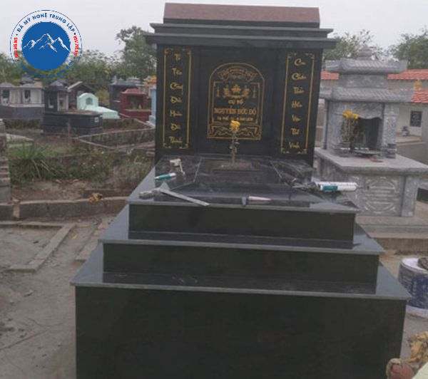 Thiết kế mộ đá hoa cương tam cấp hiện đại tinh tế cao