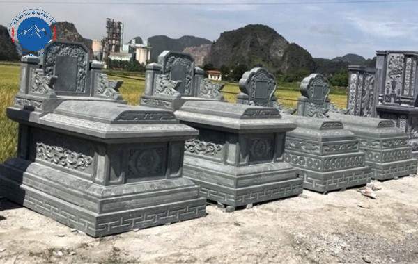 Thiết kế mộ hậu bành đá xanh rêu tinh xảo ấn tượng