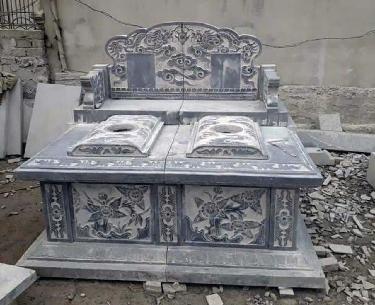 Khám phá kích thước mộ đá đôi, đá đơn chuẩn thước lỗ ban